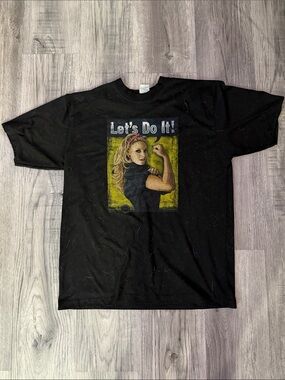 Black WWE Trish Stratus vintage  "Let's Do It" Graphic Tee